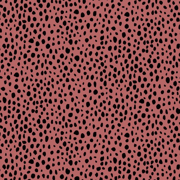 FRENCH TERRY RAIN OF DOTS - SPICED CORAL