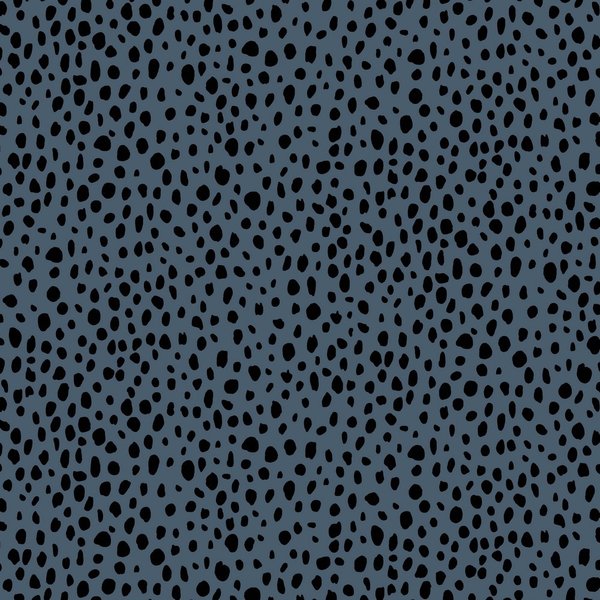 FRENCH TERRY RAIN OF DOTS - BLUE SHADOW