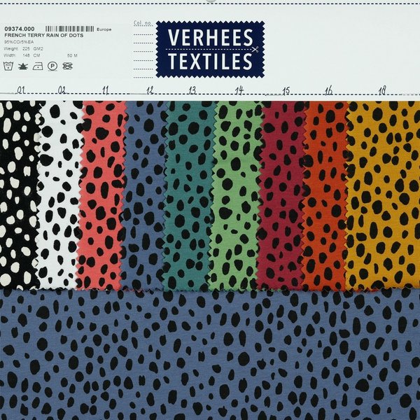 FRENCH TERRY RAIN OF DOTS - BRIQUE