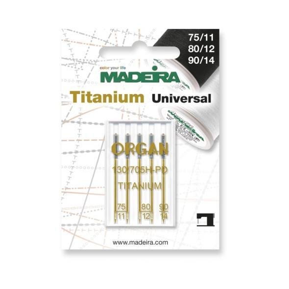 Madeira Titanium Universalnadel Stärke 75-90/ System 130/705H-PD/ 5 Nadeln