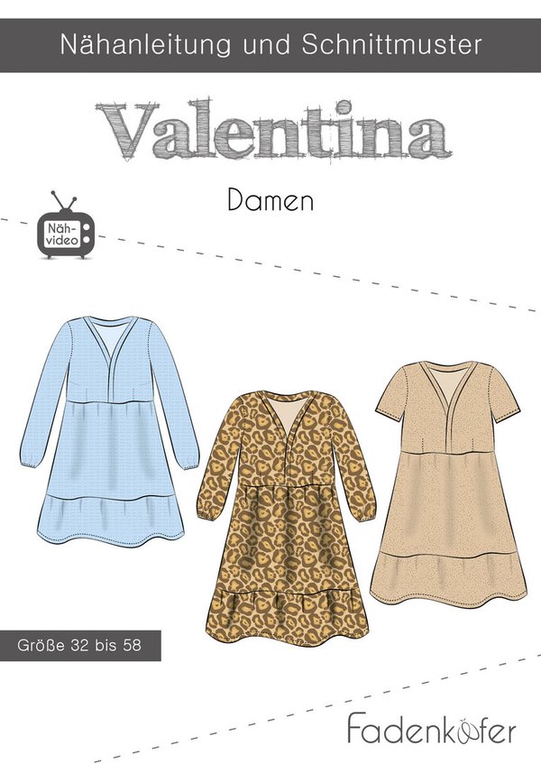 Papierschnittmuster Kleid Valentina Damen