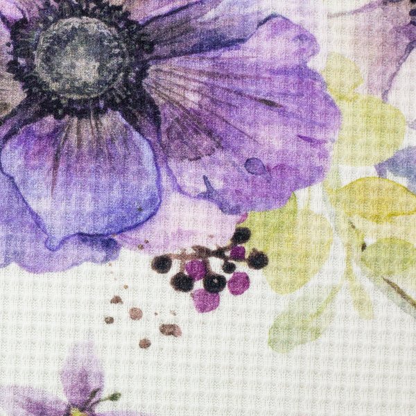 Lisa, Waffeljersey violette Blumen