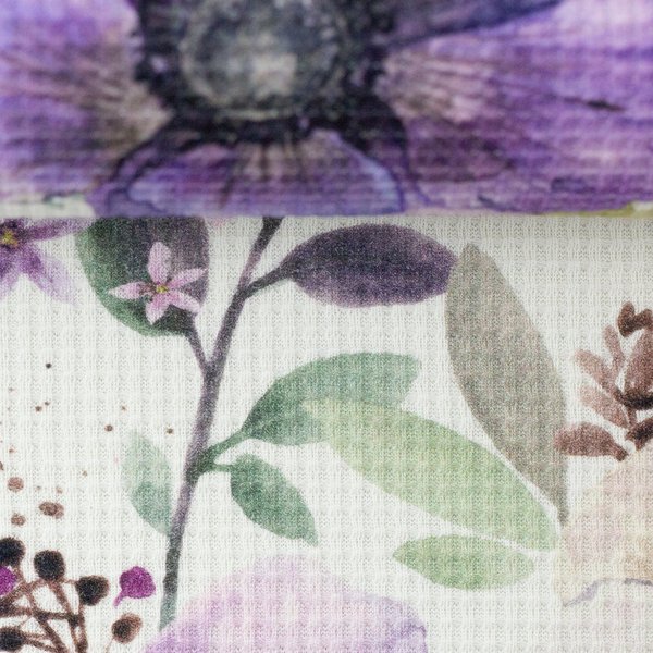 Lisa, Waffeljersey violette Blumen