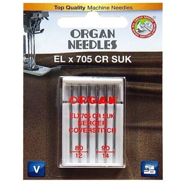 Organ Serger Coverstitch-Nadel Stärke 80-90/ELx705 CR SUK/6 Nadeln